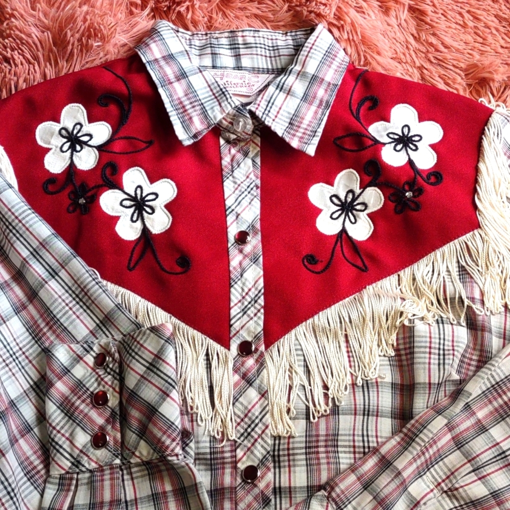 Vintage western fringe shirt H Bar C